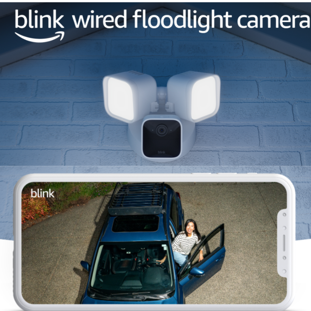 Help protect your home day or night with Blink Wired Floodlight Camera — a smart security camera with 2600 lumens of LED lighting, enhanced motion detection, and a built-in security siren. See and speak from the Blink app — Experience 1080p HD live view, night view in color, and crisp two-way audio.