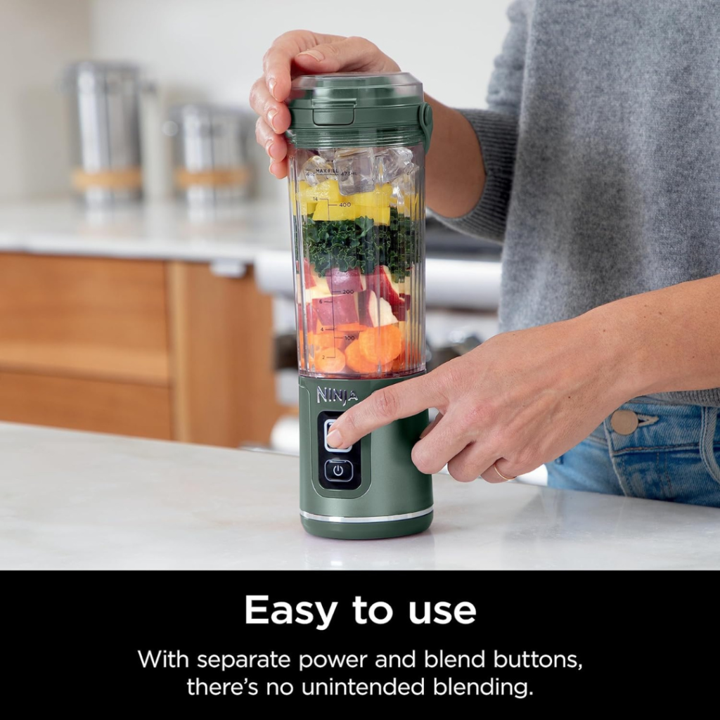 Blast Portable Blender, Cordless, 18oz. Vessel, Personal Blender-for Shakes & Smoothies, BPA Free, Leakproof-Lid & Sip Spout, USB-C Rechargeable, Dishwasher Safe Parts, Forest Green